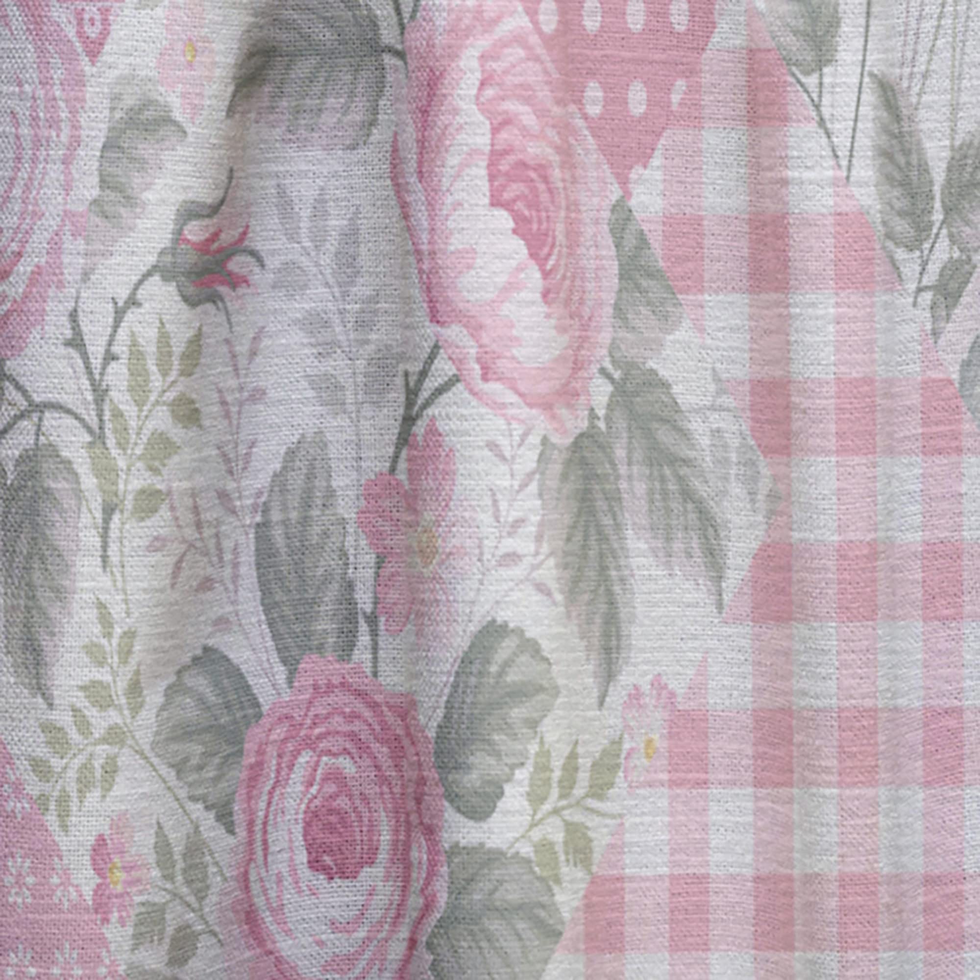 DesignQ Patchwork Floral Curtains - Thermal Insulated Single Panel Window Drapes 52x108 Inches for Bedroom & Living Room - Home Decor & Blackout Window Treatment