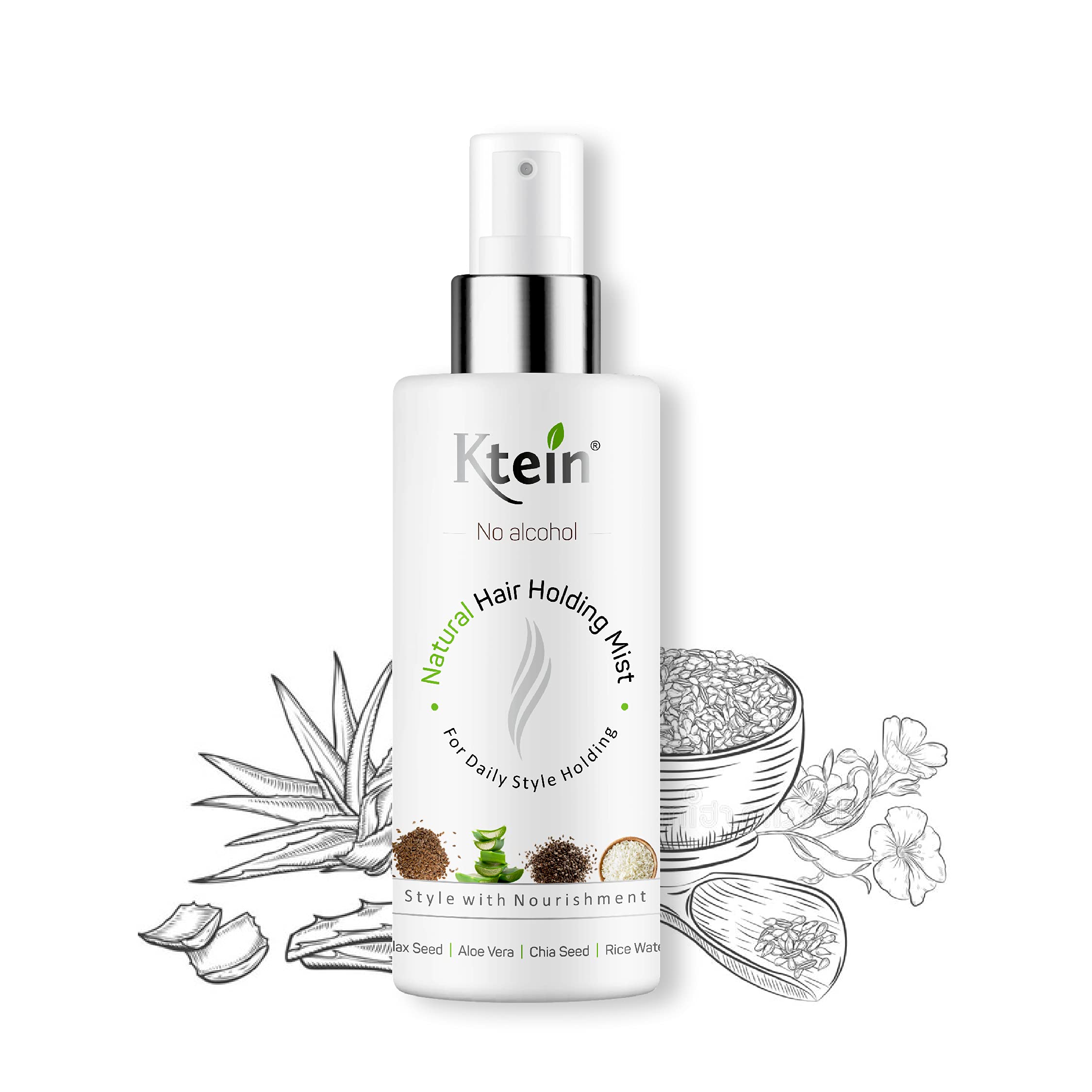 Ktein Natural Hair Holding Spray - Alcohol-Free Styling Spray for All Hair Types (100ml) | Perfect for Daily Use, Special Occasions & Travel