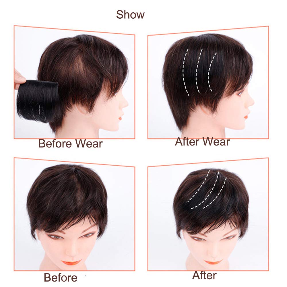 YEKEYI Real Hair Wig Pad - Invisible Hair Clip for Thinning Hair, Fluffy Hair Topper with Natural Look | Perfect for Daily Wear, Cosplay & Hair Volume Enhancement