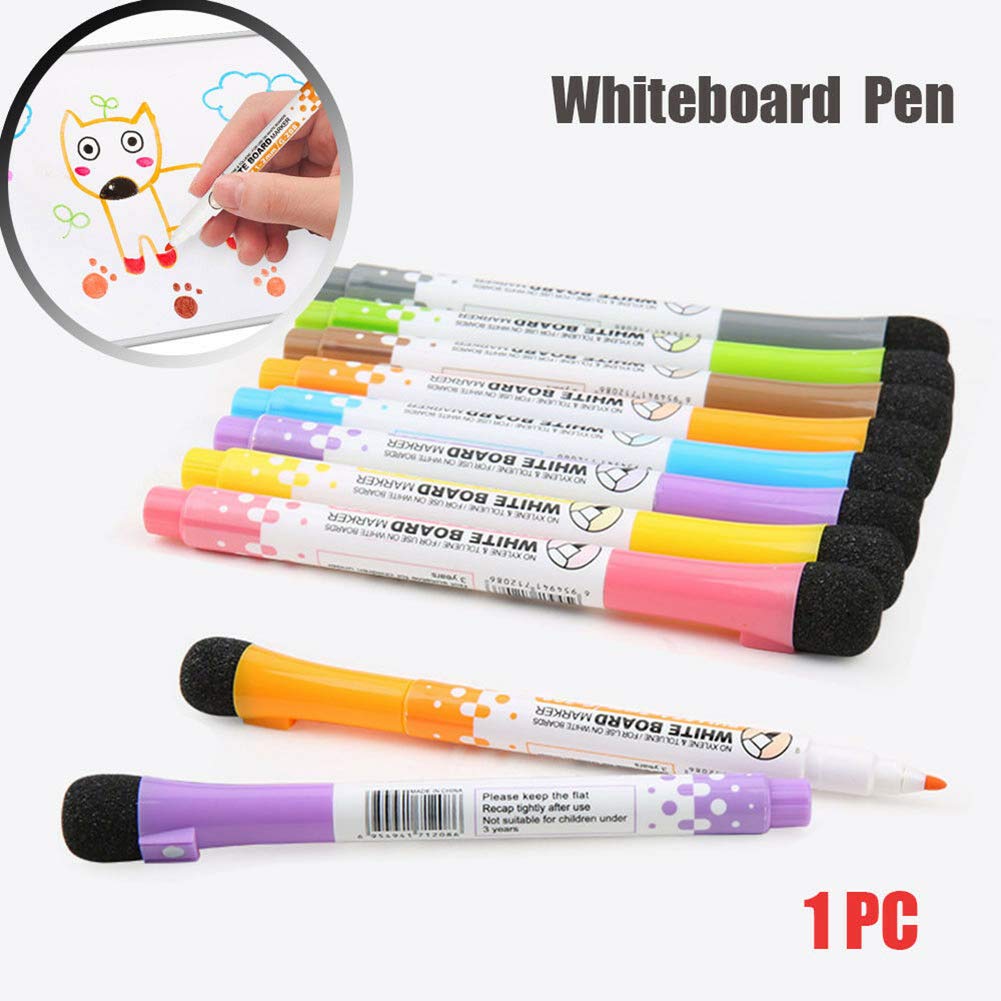 Magnetic Whiteboard Markers with Eraser - 6 Pack Dry Erase Markers for Whiteboard, Glass & Office Use - Smooth Writing Board Pens for Teachers, Students & Office Supplies (Green) - Perfect for Classrooms, Meetings & Home Organization