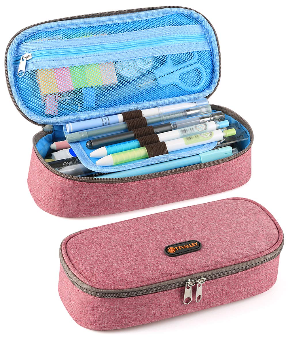 Oxford Pencil Case for School & Office - Red Pen Holder & Desk Organizer for Stationery Supplies | Perfect for Students, Teachers & Professionals
