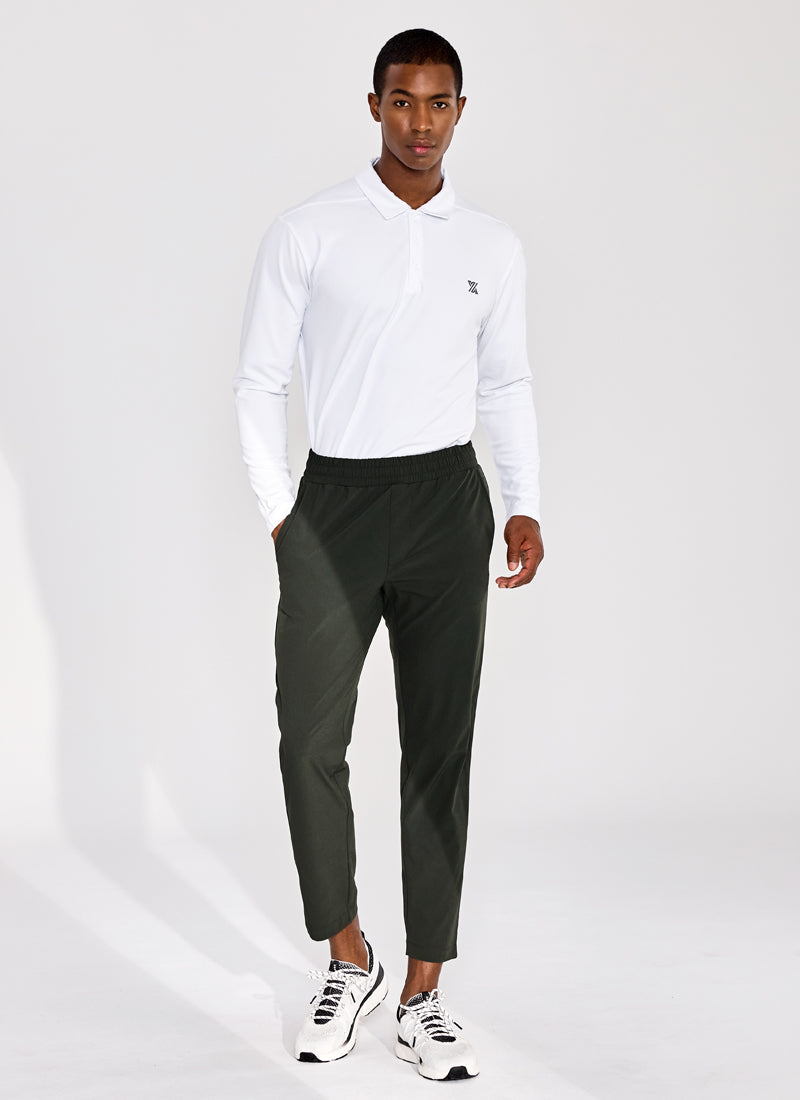 Men's Stretchable Elastic Waist Pants - Comfortable Casual & Work Trousers for Everyday Wear, Travel & Office