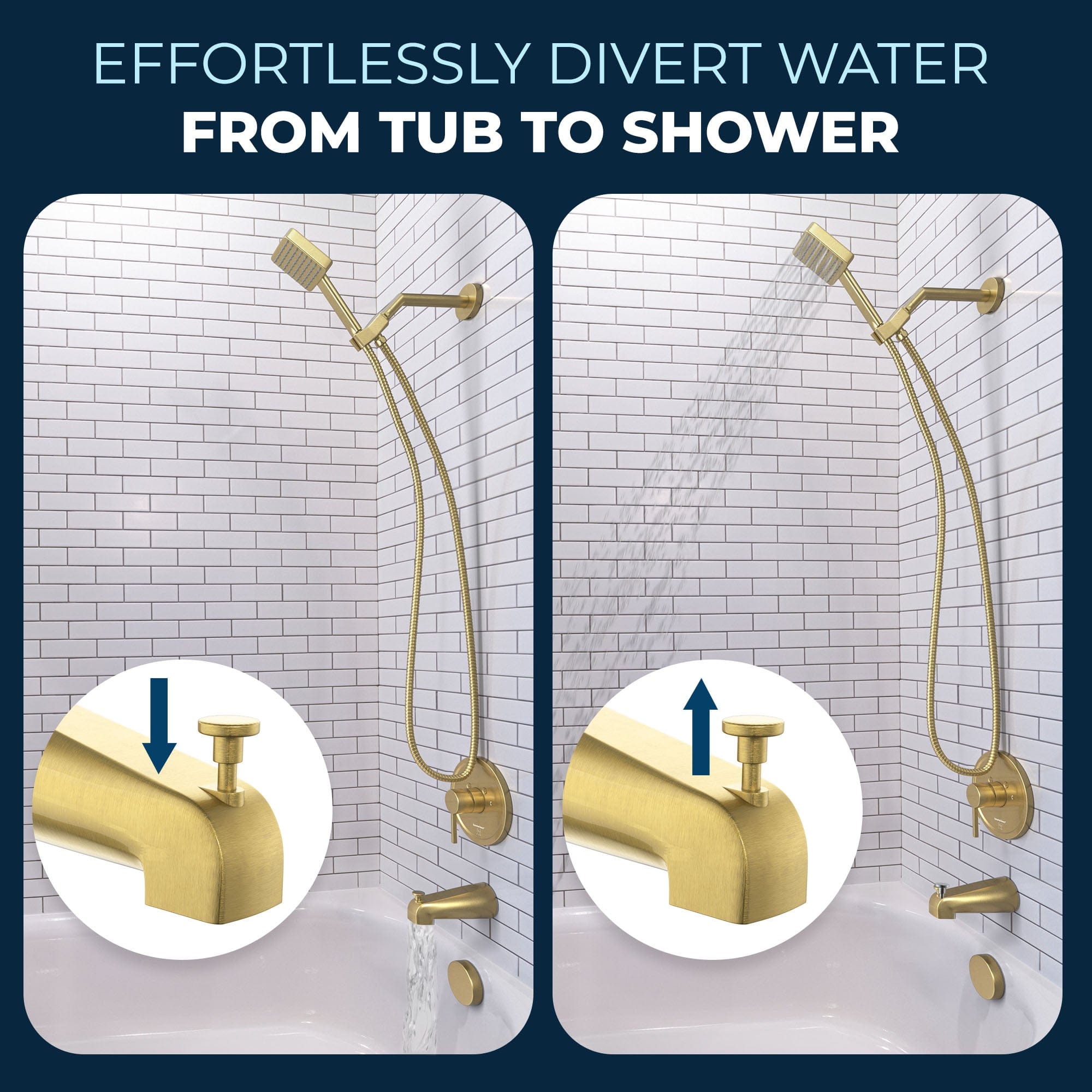 All Metal Tub Spout with Built-In Diverter - Premium Bathroom Faucet for Bathtub - Perfect for Home Renovation & Bathroom Upgrades