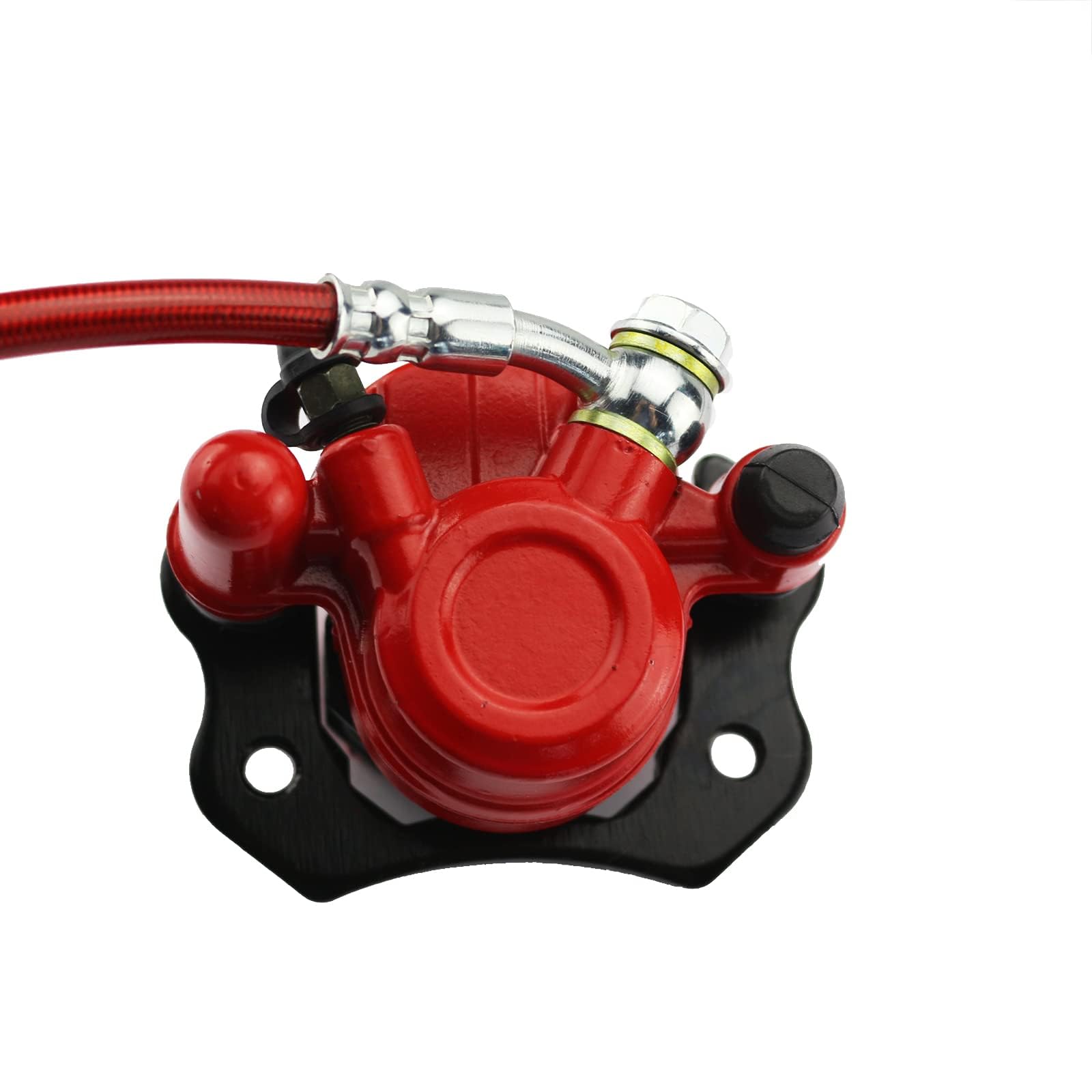 PRO BAT Hydraulic Disc Brake Caliper System - Front & Rear ATV Hand Brake Master Cylinder with Brake Pads for 50cc-125cc Quad Bikes, Dirt Bikes & Buggy (Red) - Perfect for Off-Roading, Trail Riding & Adventure Sports