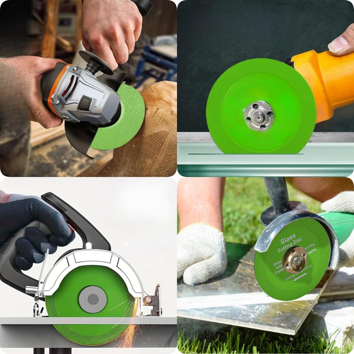 1mm Ultra-Thin Rock Slab Grinding Disc & Glass Cutting Plate for Angle Grinder - 2pcs Set - Perfect for Stone, Tile, and Glass Cutting Projects