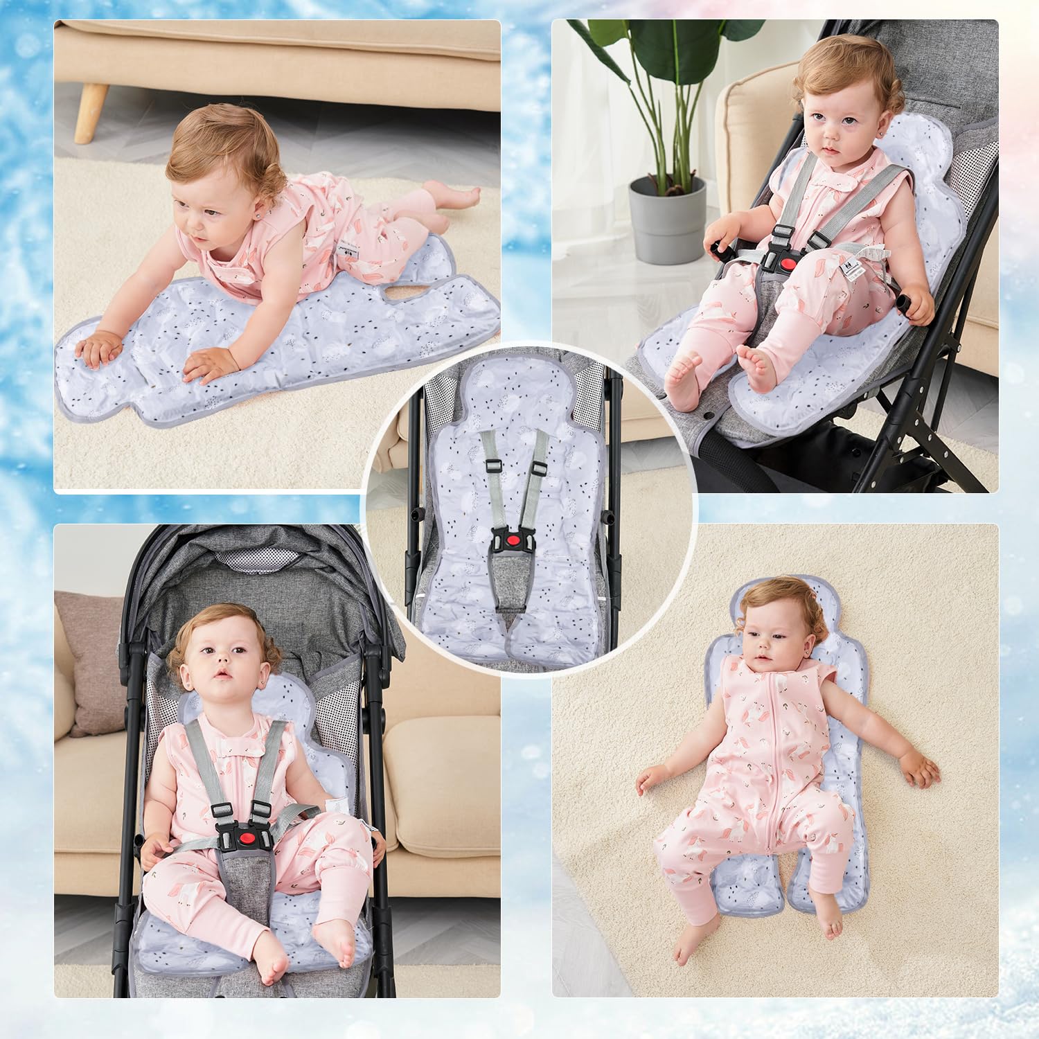Universal Gel Car Seat Cooler Pad - Summer Cooling Mat for Baby Stroller, Ice Cushion & Seat Liner - Multifunctional Infant Cooling Chair (Pumpkin) | Perfect for Hot Cars, Strollers & Outdoor Activities