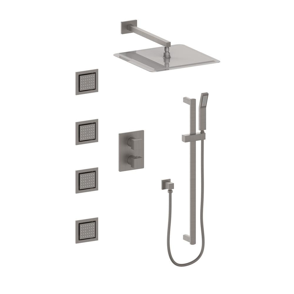 ZLINE Crystal Bay Thermostatic Shower System with 6 Body Jets - CBY SHS T3 - Luxury Rainfall Showerhead for Spa-Like Bathroom Experience