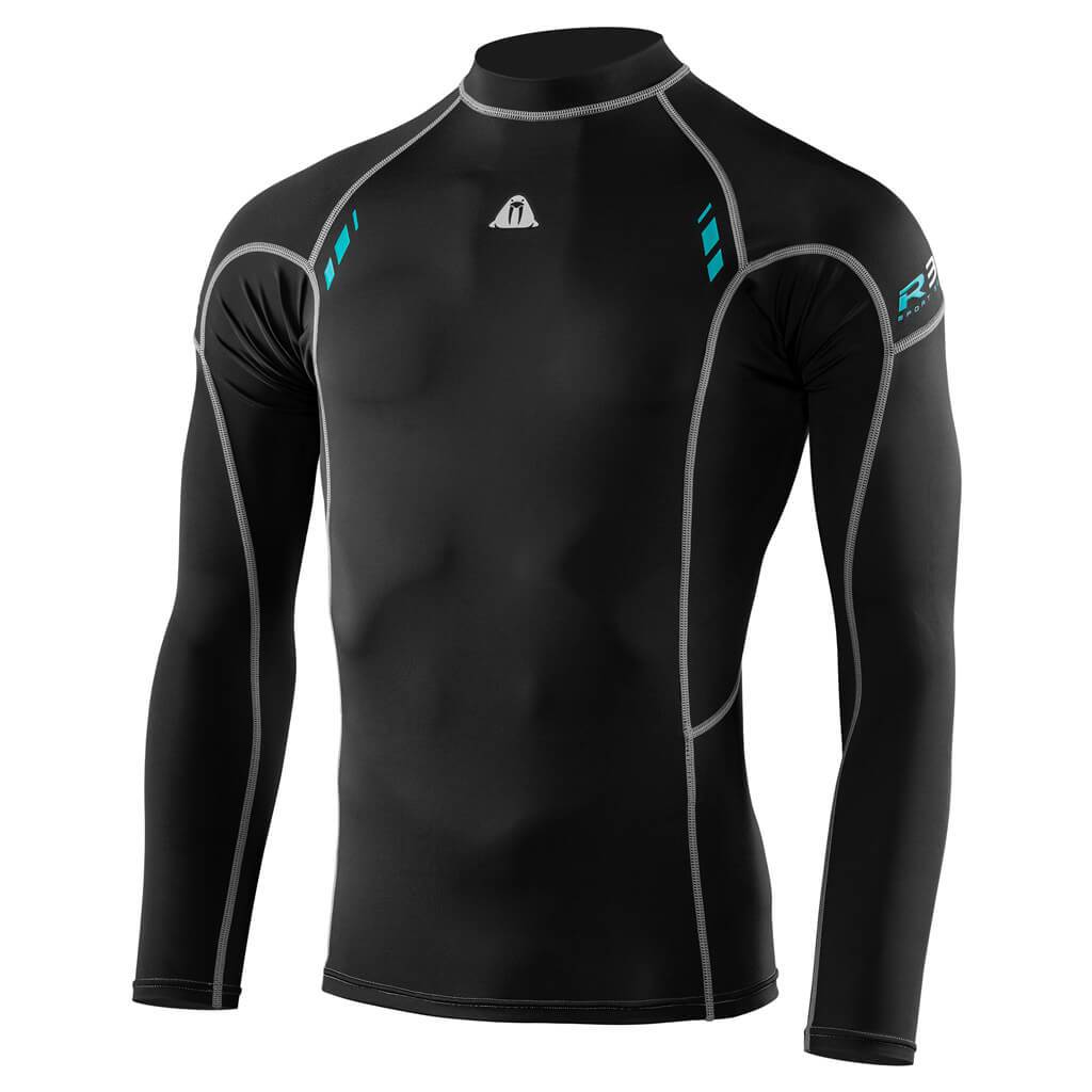 Men's Waterproof R30 Long Sleeve Rash Guard Shirt for Swimming, Surfing & Sun Protection - UPF 50+ UV Protection