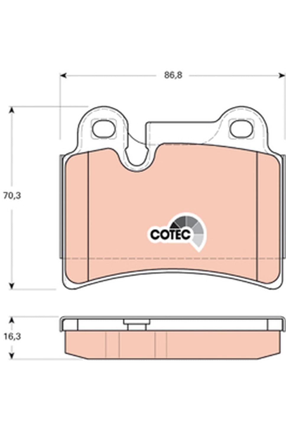 TRW GDB1722 Rear Brake Pads Set - High Performance Replacement Brake Pads for Rear Axle | Perfect for Sedans, SUVs, and Trucks | Smooth Braking & Enhanced Safety