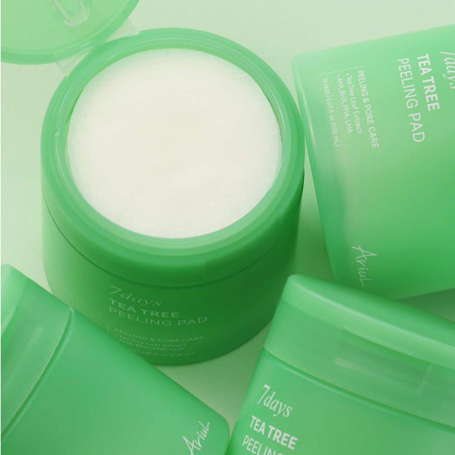 Ariul 7 Days Tea Tree Exfoliating Pads - 70 Count | Gentle Exfoliation for Clear Skin | Perfect for Acne-Prone & Oily Skin Care Routine