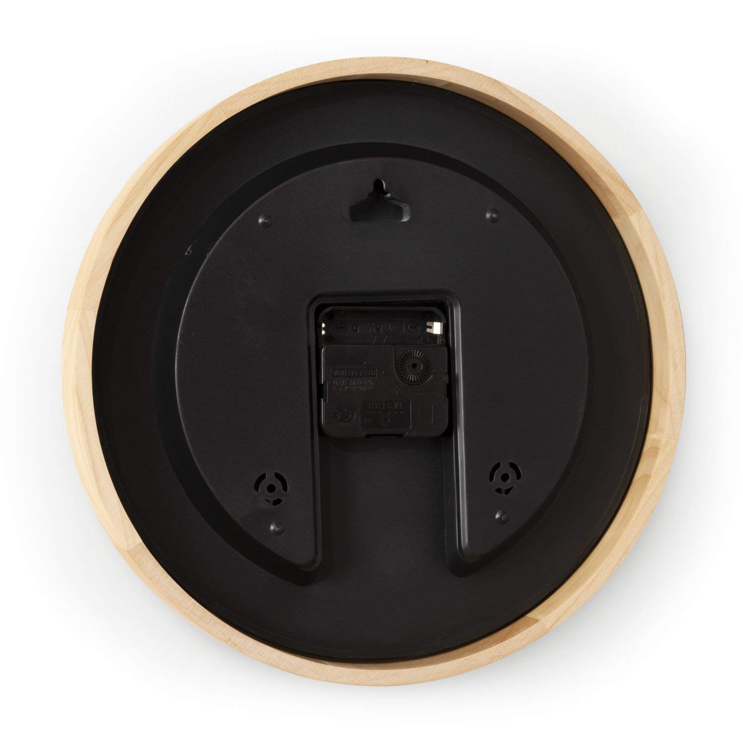 Deny Designs Schatzi Brown Wall Clock - Natural Wood Frame, Black Hands, Aviana Boho Style - Perfect for Living Room, Bedroom & Office Decor