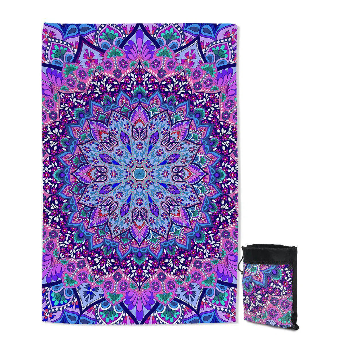 Cosmic Bohemian Sand Free Beach Towel - Quick Dry, Lightweight & Ultra Absorbent for Pool, Beach & Travel