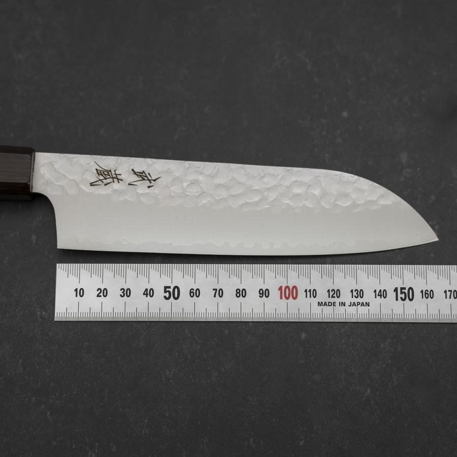 Premium Santoku Knife 7-inch VG-10 Stainless Steel Blade with Hammered Tsuchime Finish & Ebony Wood Handle - Perfect for Slicing, Dicing, and Chopping Vegetables, Meat, and Fish