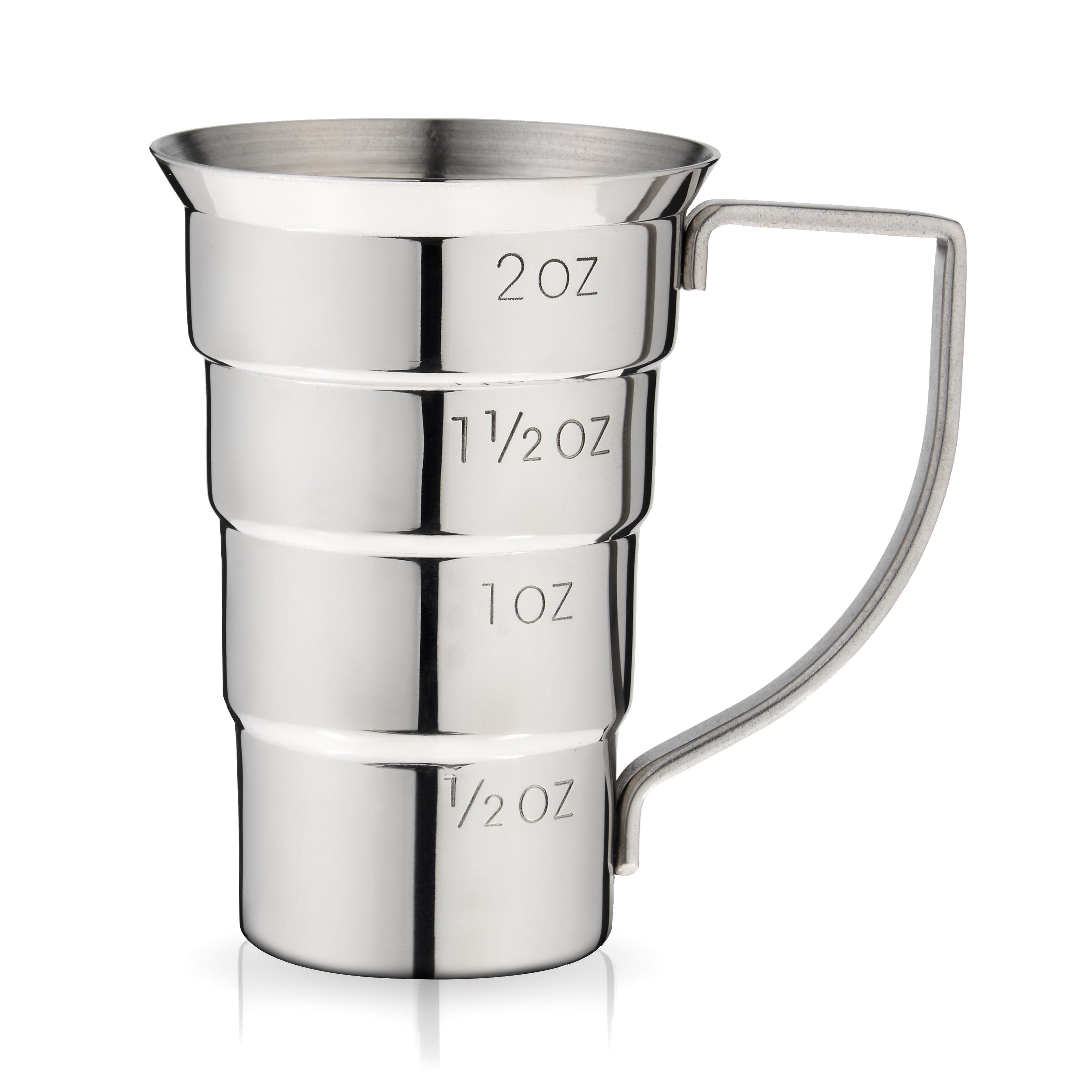 Premium Stainless Steel Stepped Jigger - 1oz & 2oz Dual Measuring Cup for Cocktails, Bartending, and Mixing Drinks - Perfect for Home Bars, Professional Bartenders, and Cocktail Enthusiasts