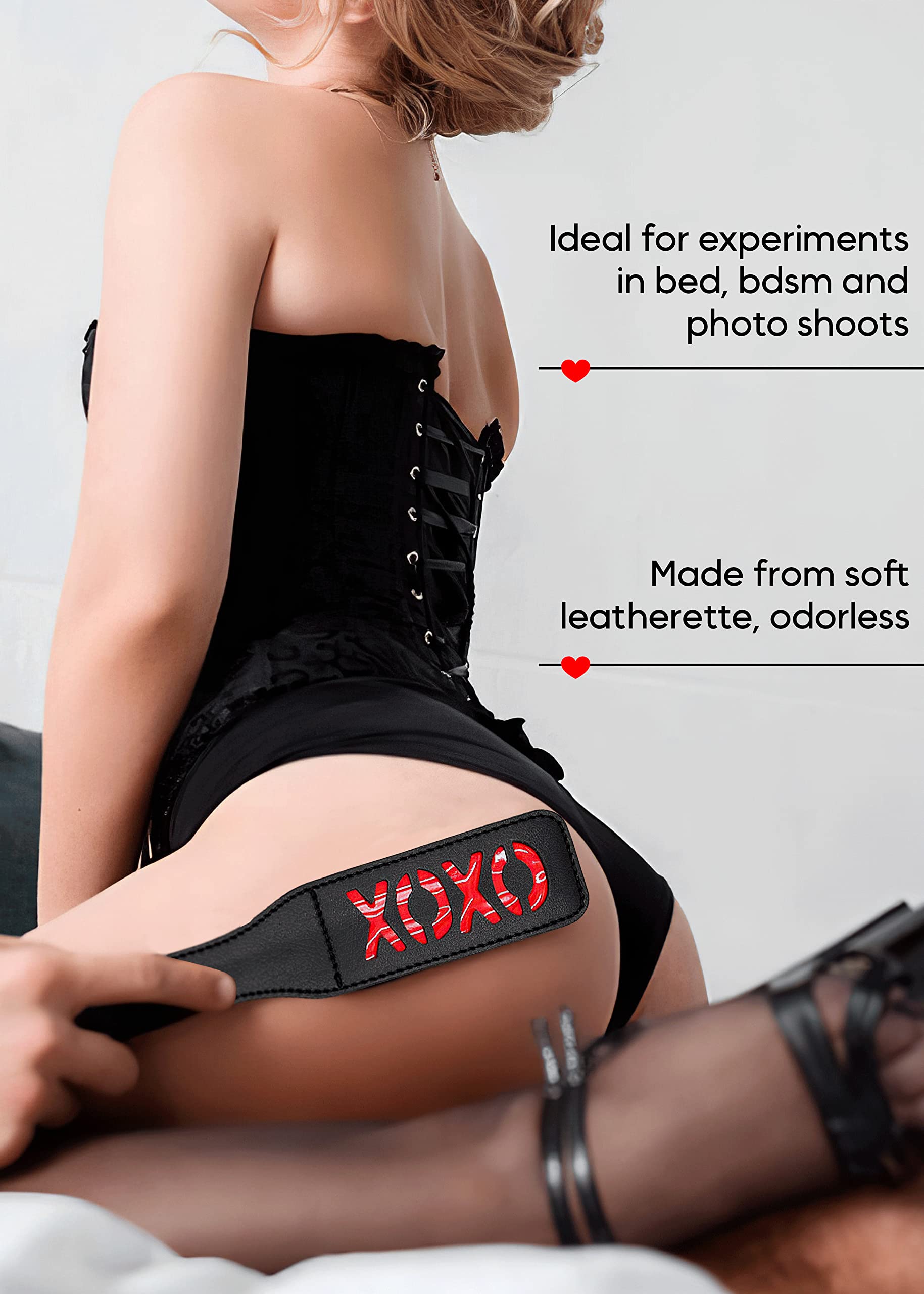 Faux Leather BDSM Spanking Paddle - 12.8 Inch Adult Toy for Couples, SM Games & Bedroom Play | Perfect for Roleplay, Cosplay & BDSM Scenes