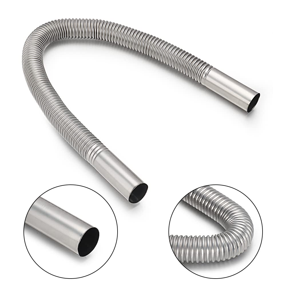 2.5CM/1in Inner Diameter Stainless Steel Parking Air Heater Exhaust Pipe - Diesel & Gas Vent Hose (60cm) - Perfect for Truck, RV, and Marine Heating Systems