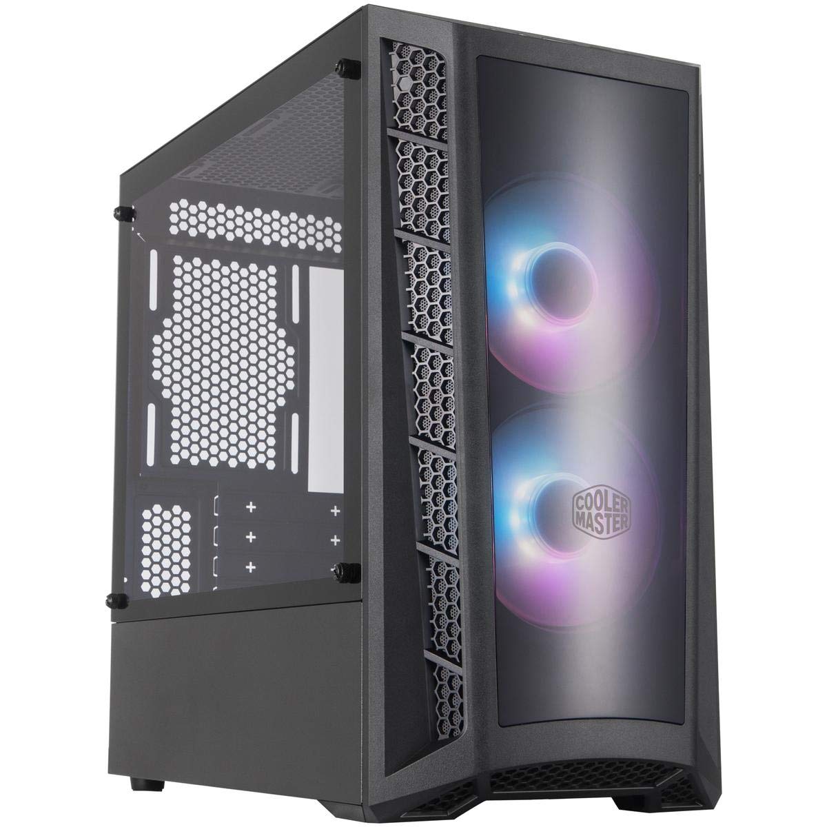 Cooler Master MasterBox MB320L ARGB Micro-ATX PC Case with Dual ARGB Fans, DarkMirror Front Panel, Mesh Intake Vents & Tempered Glass Side Panel - Ideal for Gaming Rigs and Custom PC Builds