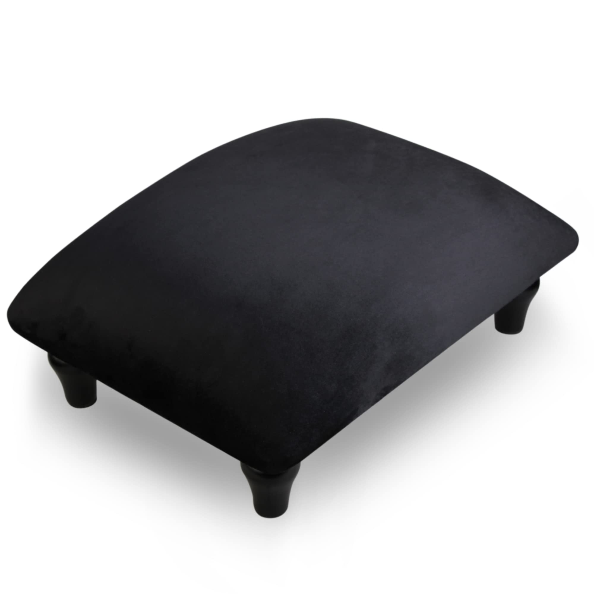 Sturdy Wooden Foot Stool Ottoman with Padded Upholstery - 5.9