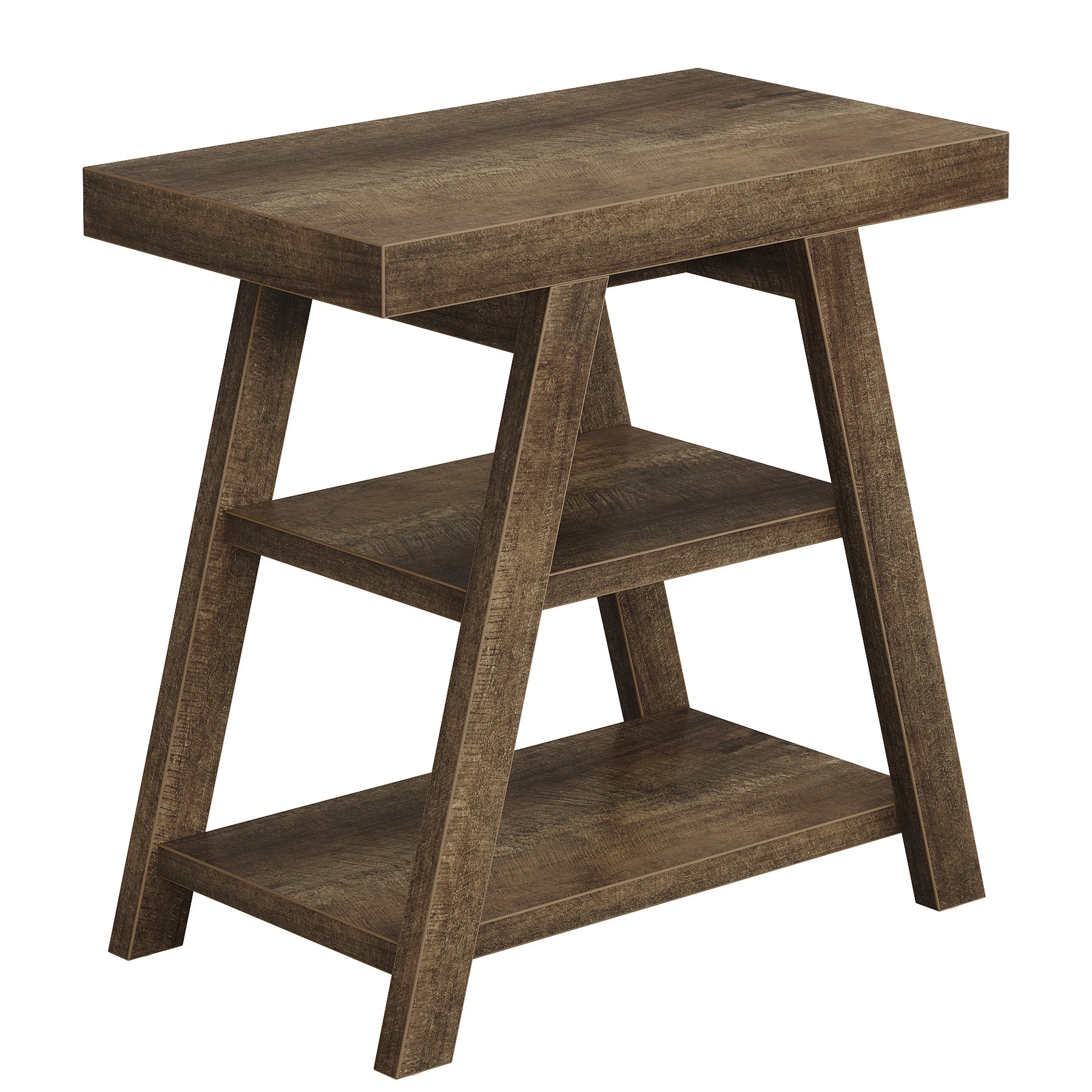 3-Tier Wooden End Table with Storage Shelf - Modern Sofa Side Table for Living Room, Bedroom, or Office - Perfect for Storing Books, Decor, and Essentials
