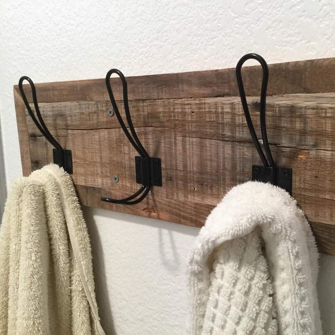 Keadic 6 Pack Heavy Duty Rustic Wall Hooks - Farmhouse Style Entryway Coat Hooks with Screws for Wall Mounting | Perfect for Hanging Coats, Hats, Bags & Decor in Hallway, Mudroom or Bedroom