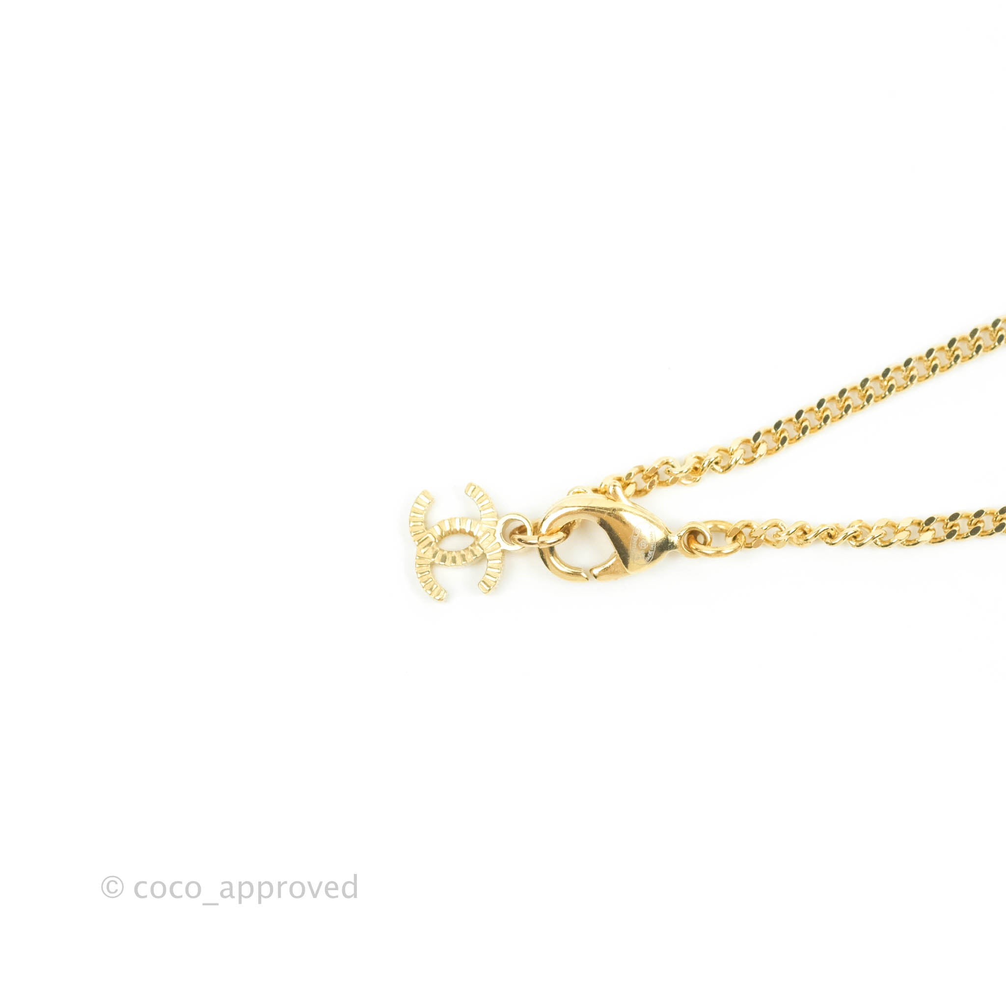 Chanel CC Logo Pendant Necklace in Gold, Black & White with Crystals - Elegant Jewelry for Women, Perfect for Parties, Weddings & Special Occasions