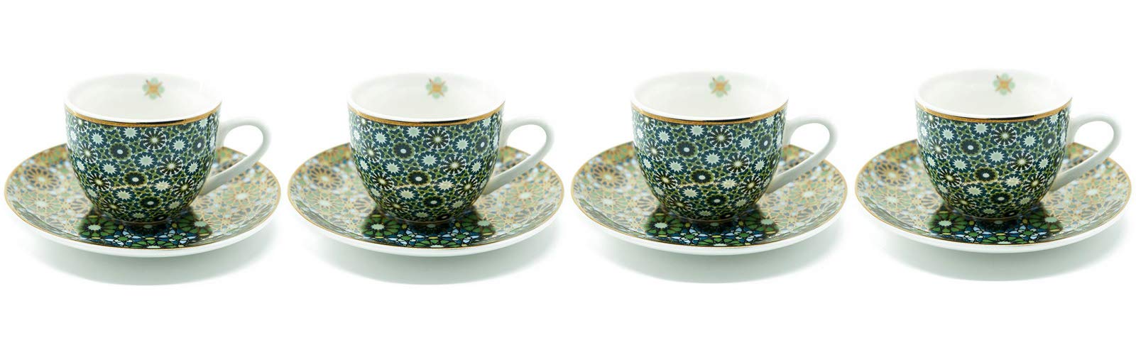 Images d'Orient Set of 4 Ceramic Tea Cups 90ml - Oriental Style Gift Box - Perfect for Tea Ceremonies, Home Decor & Unique Gifts