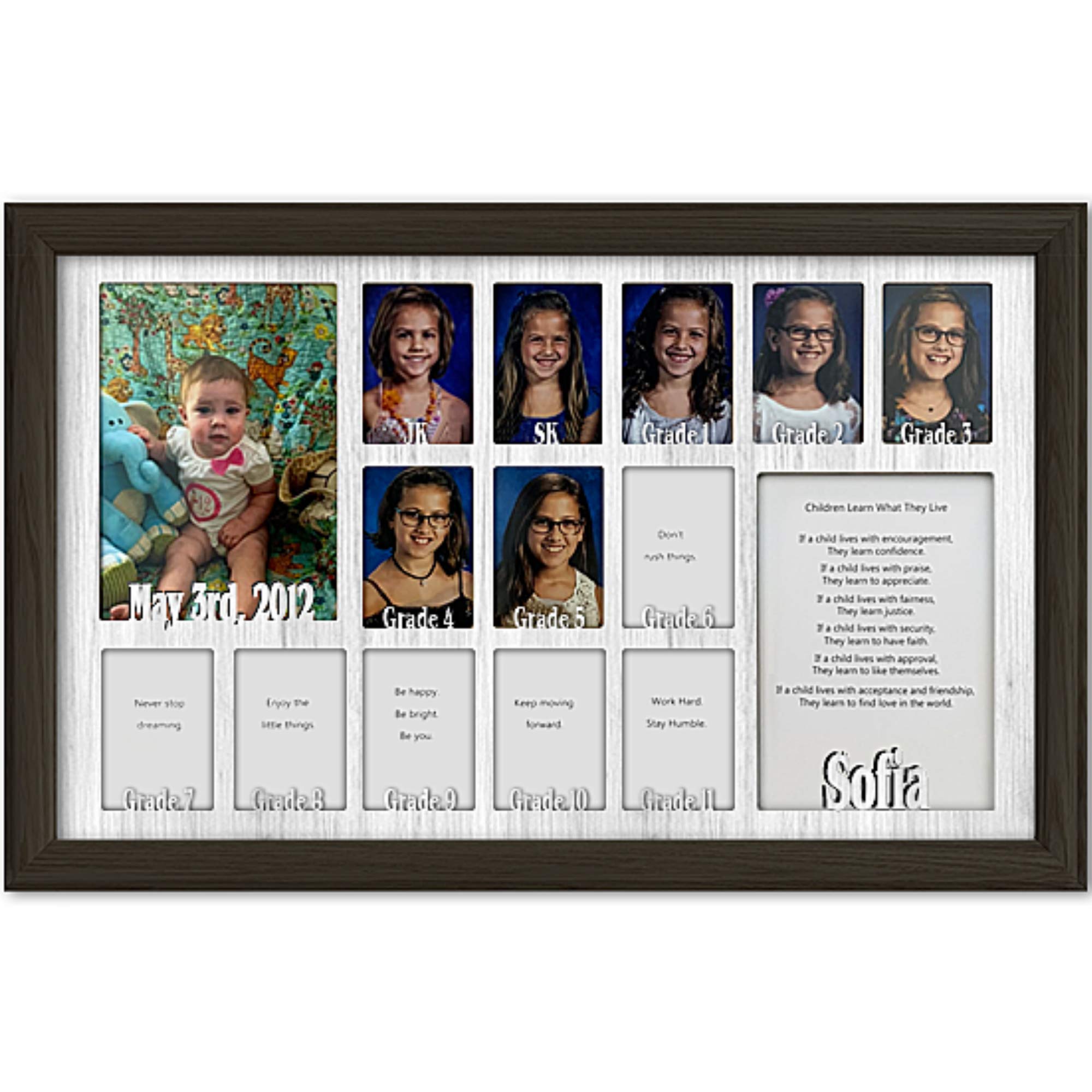 Personalized Northland School Years Picture Frame - Holds Twelve 2.5