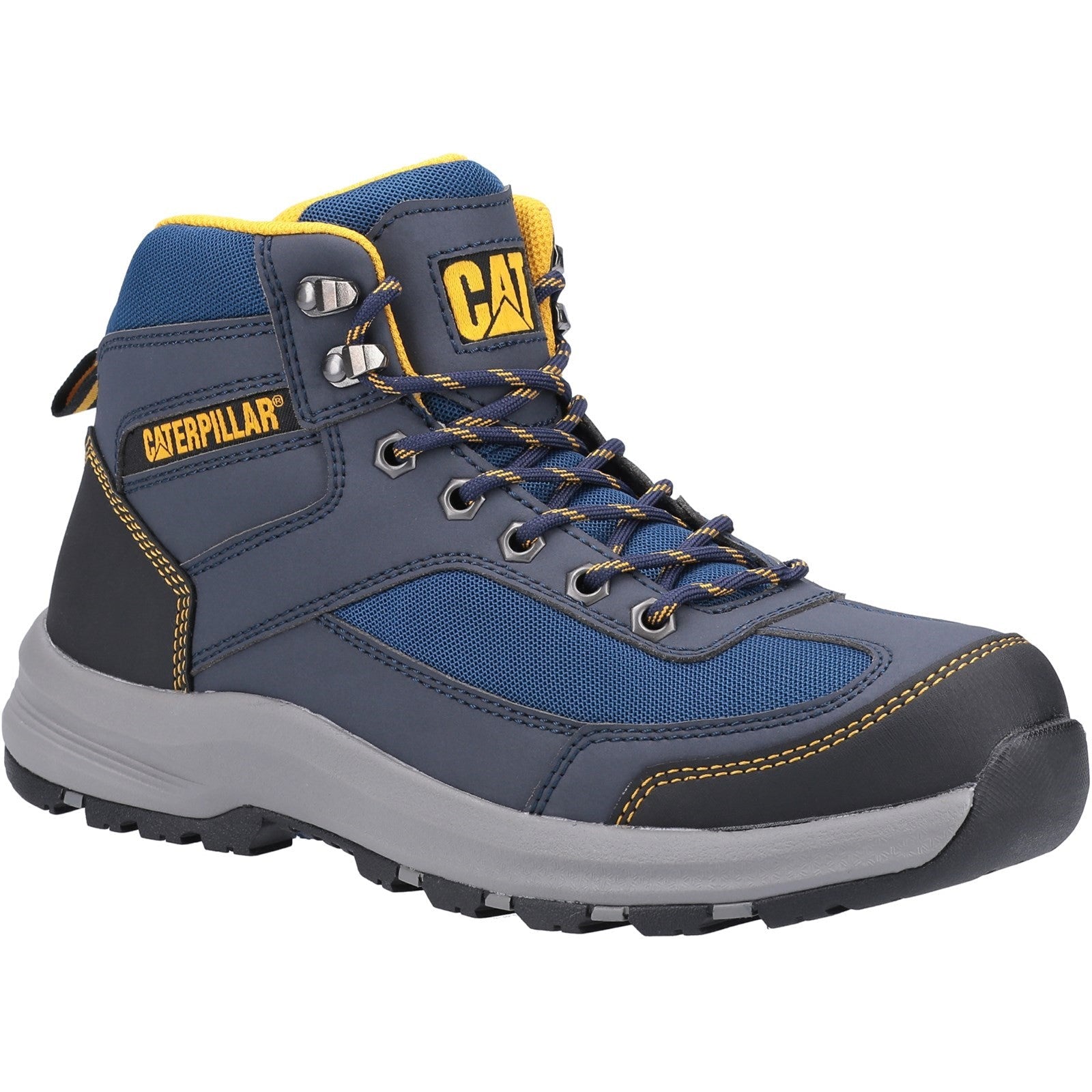 Caterpillar Elmore Mid Safety Hiking Boots for Men - Waterproof Work Boots with Steel Toe - Durable Outdoor Hiking & Construction Work Shoes for Hiking, Camping, Job Sites