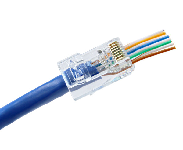 CAT5E Easy Feed RJ45 Connector - 25 Pack for Ethernet Cables Under 6.5mm OD | High-Speed Network Installation & Home Office Setup