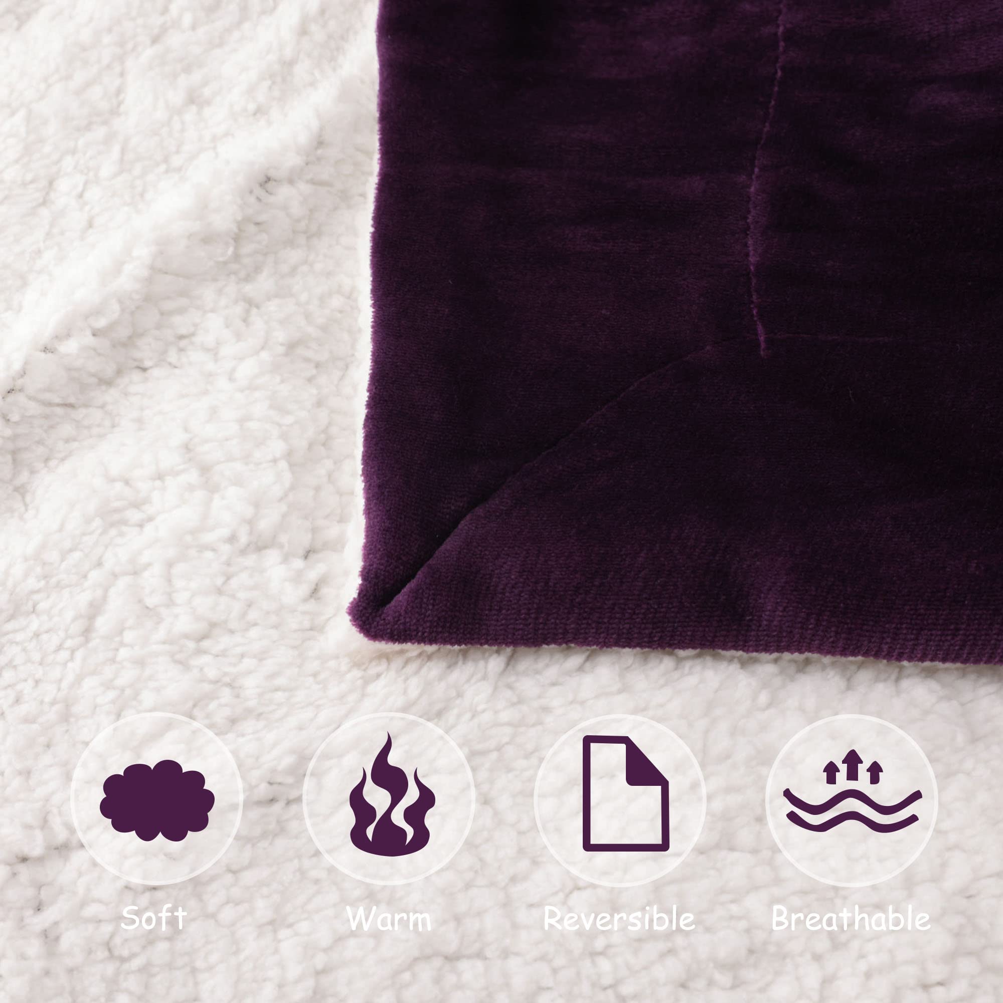 NANPIPER Baby Sherpa Blanket - Ultra Soft Fleece Toddler Throw Blanket for Newborn & Infant - Warm Winter Blanket 30x40 Inches (Purple) - Perfect for Nursery, Stroller, Car Seat & Cuddling