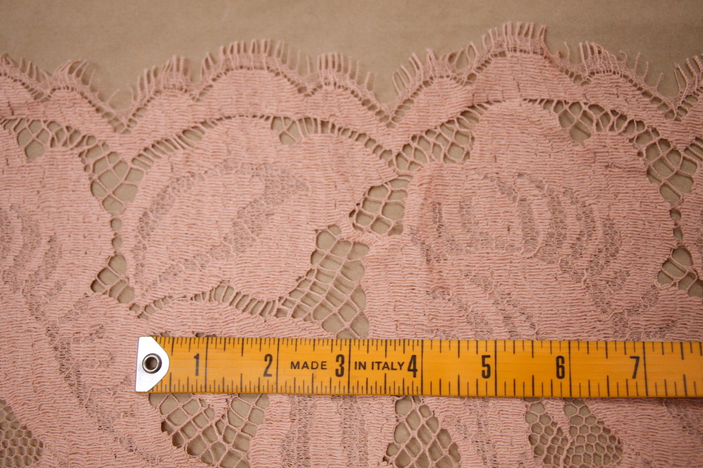 Elegant Apricot Lace Trim - Delicate Floral Lace Fabric for Wedding Dresses, Bridal Gowns, DIY Crafts & Home Decor