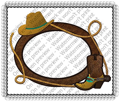 Custom Cowboy Photo Cake Topper - Edible Icing Image Decoration for Birthday Cakes - Personalized with Your Picture & Text (1/4 Sheet) - Perfect for Western-Themed Parties, Baby Showers & Anniversary Celebrations