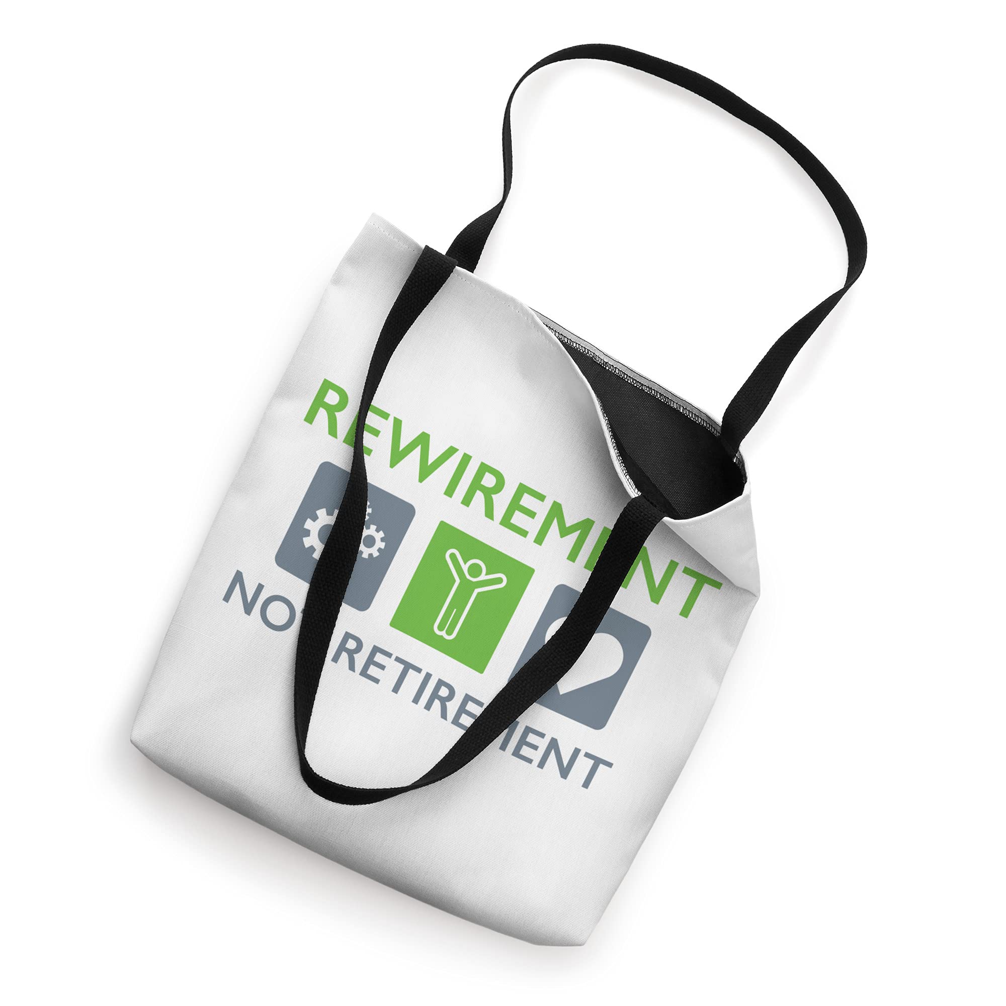Rewirement Not Retirement Tote Bag - Motivational Canvas Tote for Women & Men - Perfect for Work, Gym, Travel & Daily Use