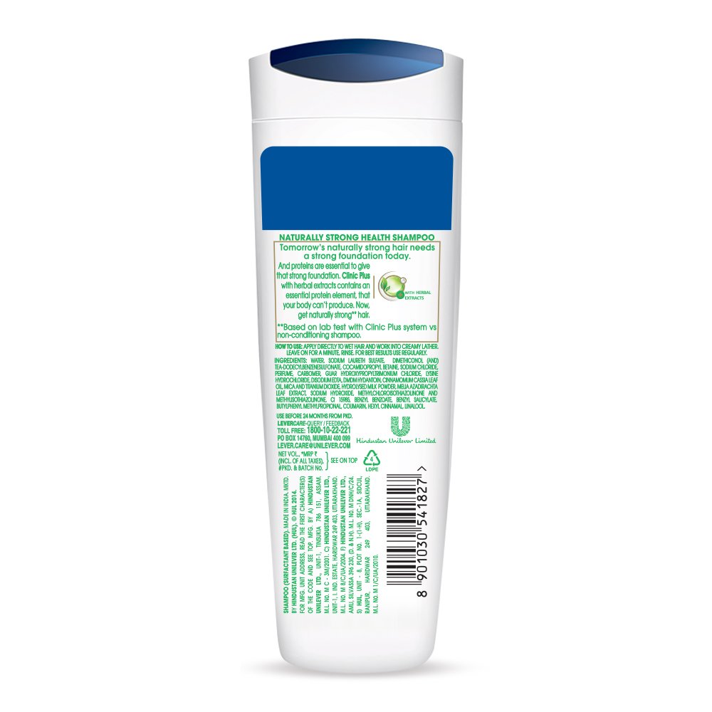 Clinic Plus Naturally Strong Health Shampoo for Hair Growth & Damage Repair - 175ml Bottle for Men & Women - Daily Use for Stronger, Healthier Hair at Home or Salon