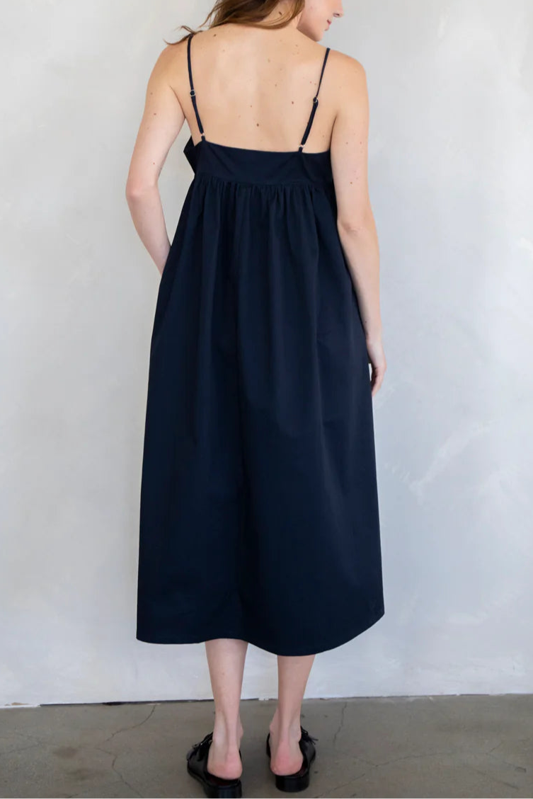 Elegant Sacre Blue Midi Dress for Women - Flowy Summer Party Cocktail Dress with Pockets | Perfect for Weddings, Date Nights & Special Occasions