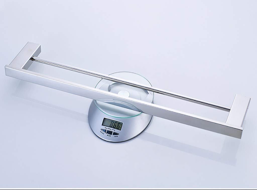 Stainless Steel Double Towel Rack - 50Cm Bathroom Organizer for Towels & Robes | Space-Saving Wall Mounted Storage for Small Bathrooms & Showers