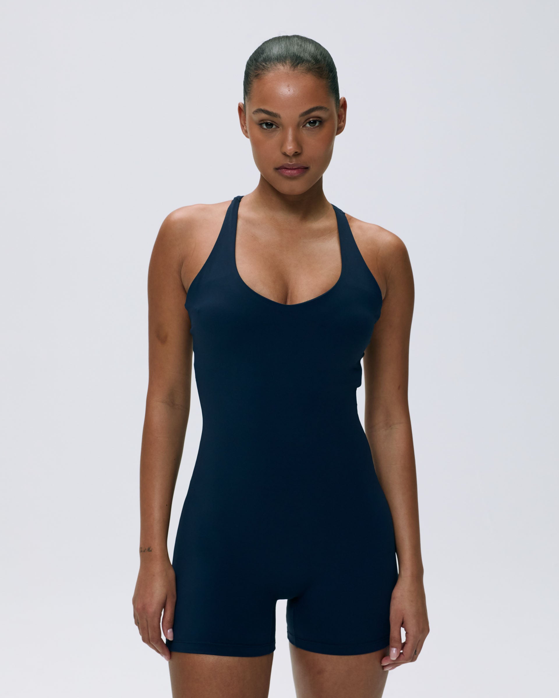 Ultimate Racer Cut Out Romper for Women - Navy Blue Jumpsuit | Trendy One Piece Outfit for Casual Wear, Parties & Summer Fashion