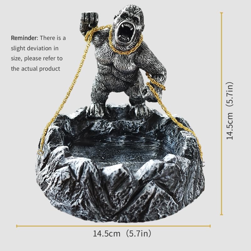Unique Gorilla Sculpture Candy Bowl - Modern Office & Home Decor for Coffee Table, Shelf, Living Room - Perfect Gift for Animal Lovers & Art Collectors