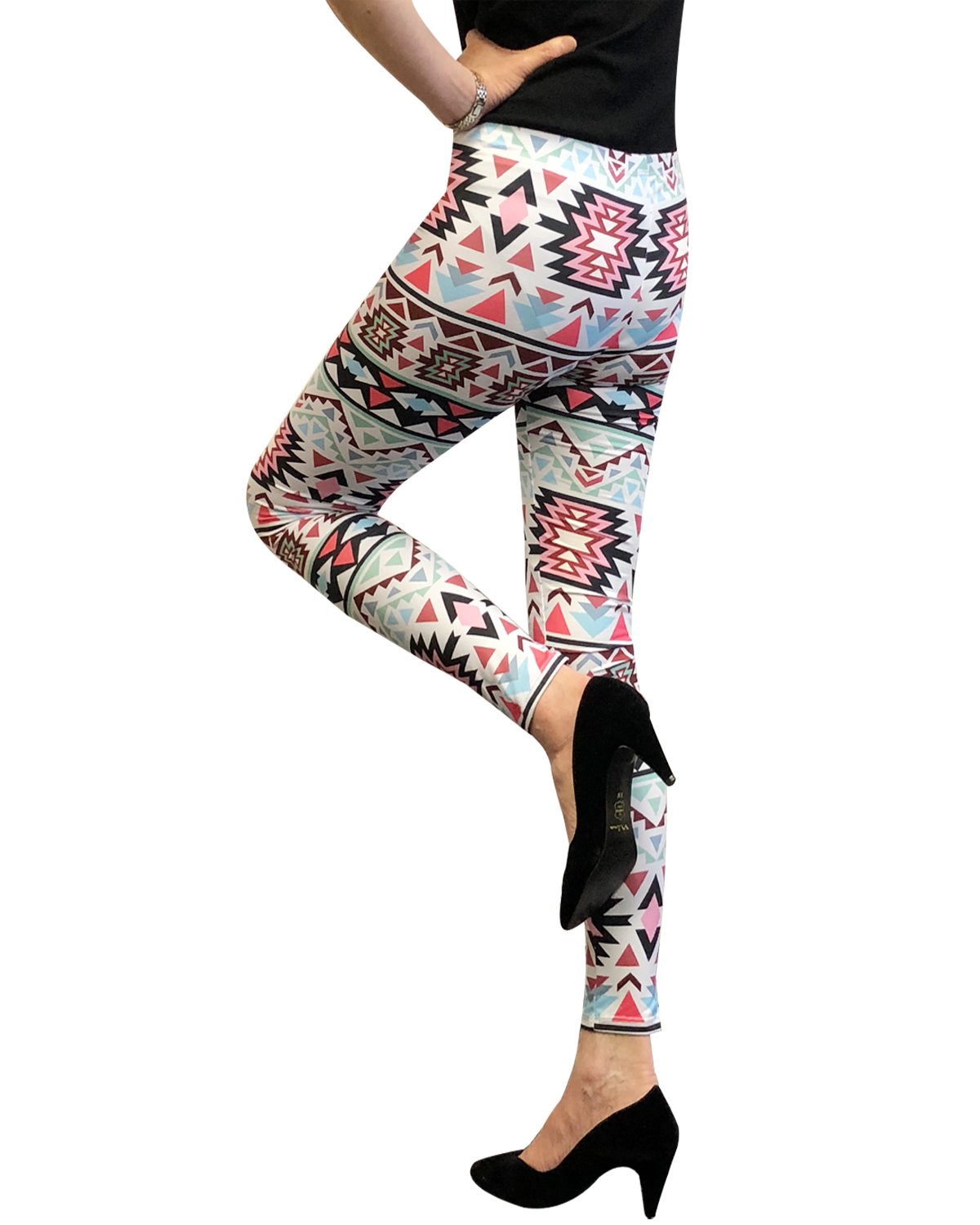 Wrapables® Women's Ultra-Soft Stretchy Printed Yoga Leggings - High Waist Workout Pants for Running, Gym & Lounge Wear - Comfortable Activewear for Women