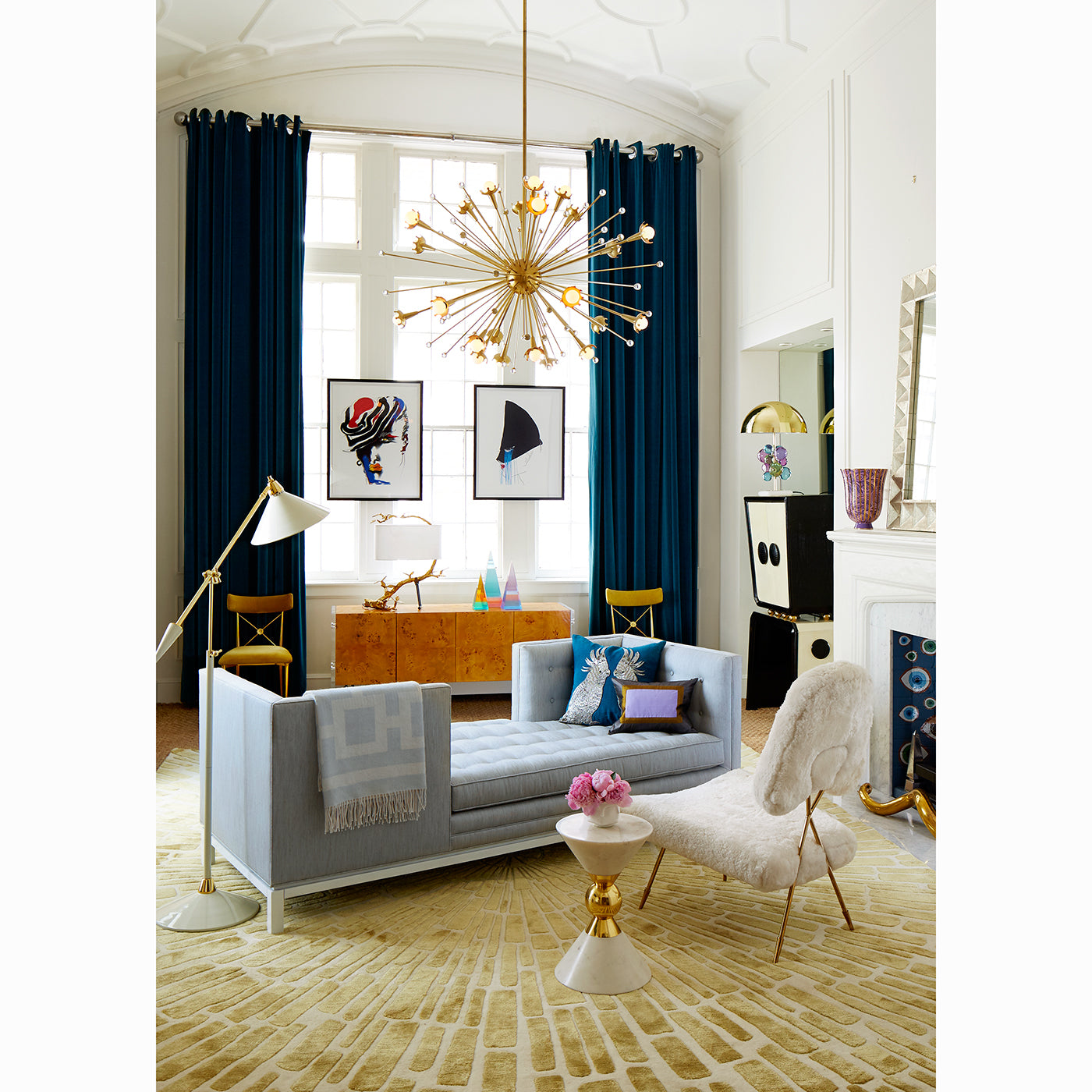 Sunburst Hand Knotted Rug - Premium Bohemian Style Area Rug for Living Room, Bedroom & Dining Room - Soft & Durable Home Decor