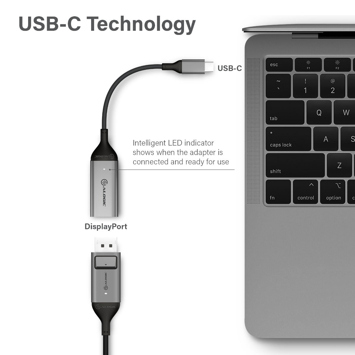 Ultra Slim 15cm USB C to DisplayPort Adapter - 4K 60Hz Support - Compatible with MacBook, Dell, HP, Lenovo for Home Office & Gaming Monitors