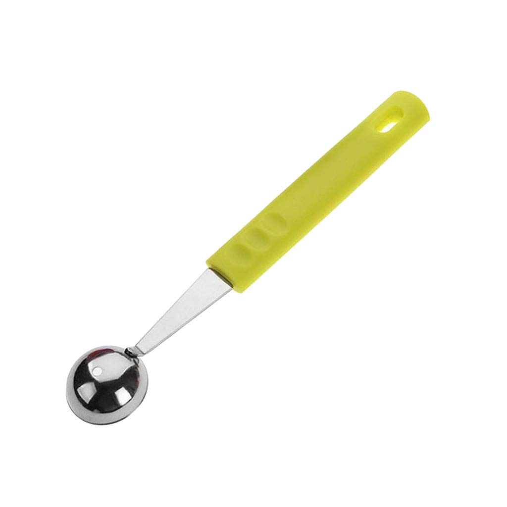 TEEGUI Creative Watermelon-Shaped Fruit Spoon - Stainless Steel Melon Baller & Kitchen Tool for Scooping Fruits, Ice Cream - Perfect for Dining, Bar Decor & Rustic Table Setting (Green, One Size) - Ideal for Summer Parties, Picnics & Home Kitchen Use