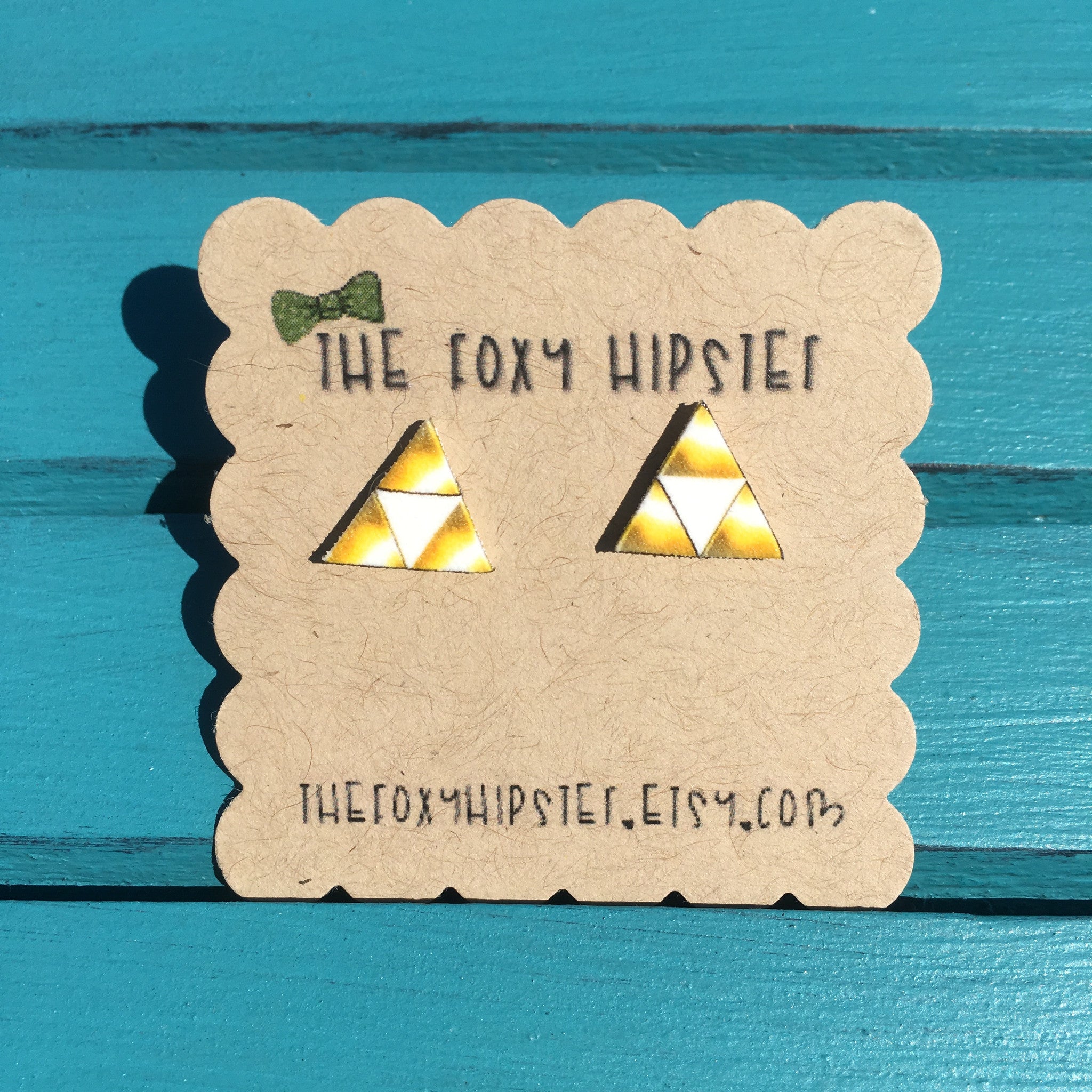 Triforce Stud Earrings - Gold Plated Geometric Triangle Earrings for Women - Perfect for Cosplay, Gaming, and Everyday Wear