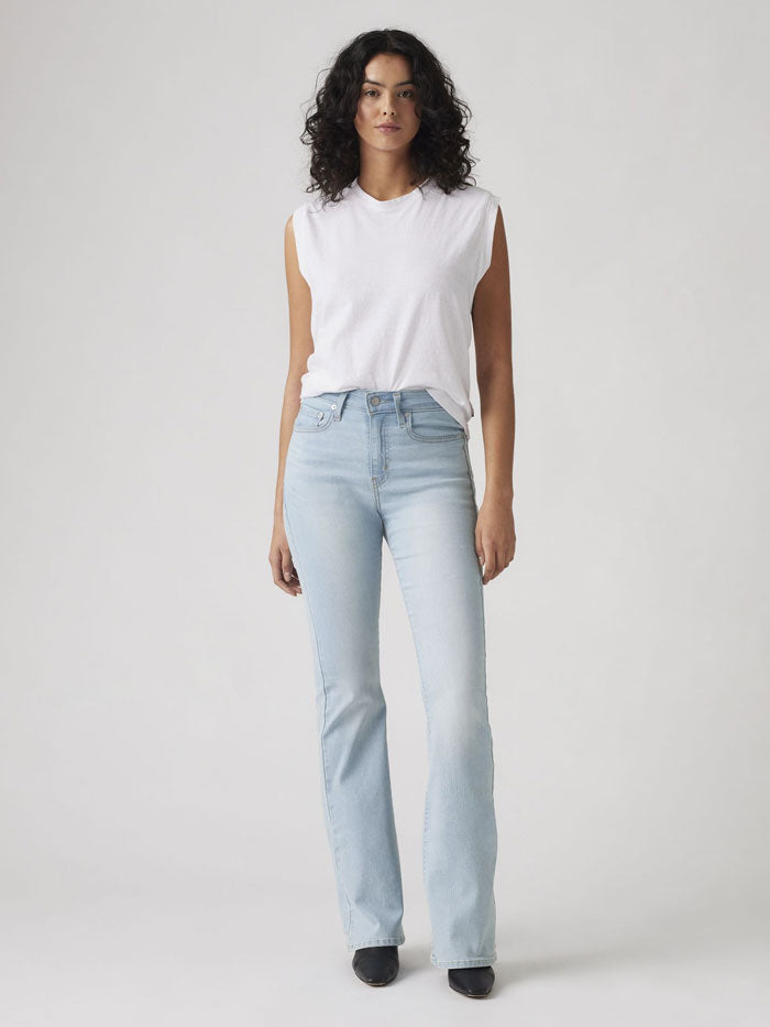 Levi's Women's 726 High Rise Flare Jeans in Eternal Indigo Light Blue - Perfect for Casual Wear, Office Outfits & Weekend Styling