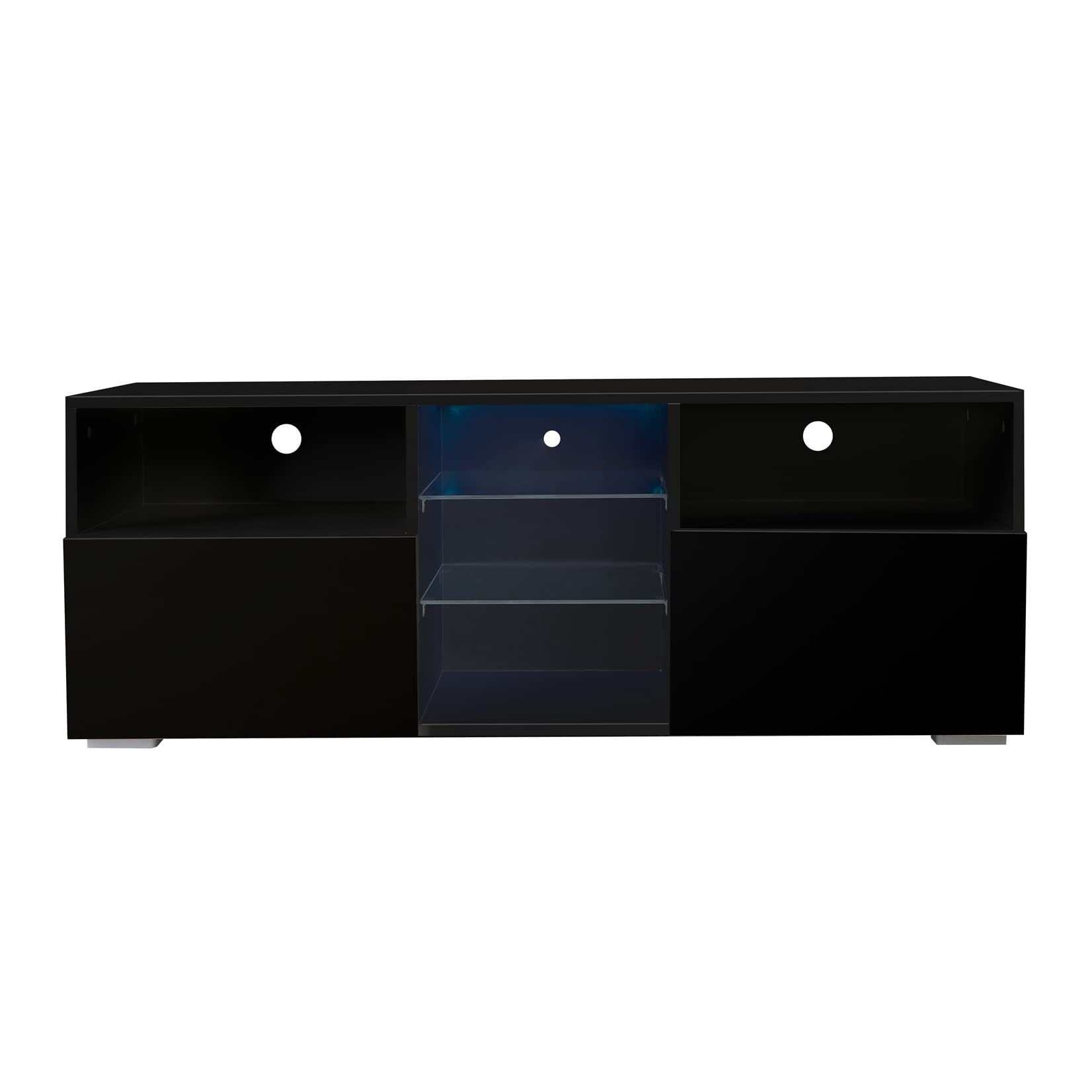 Modern Minimalist TV Stand with 20-Color LED Lights - Sturdy Entertainment Center & Storage Cabinet for Living Room - Perfect for Home Theater Setup and Media Organization