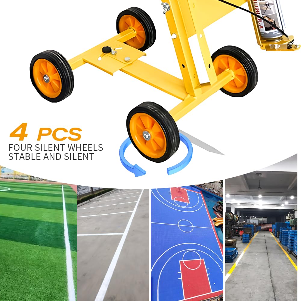 BAUSATZ Parking Lot Striping Machine - Professional Spray Paint Line Marker for Driveways, Concrete & Basketball Courts | Draw Lines, Arcs, S-Lines & Circles | Perfect for Road Marking, Warehouse Floor Painting & Sports Court Maintenance