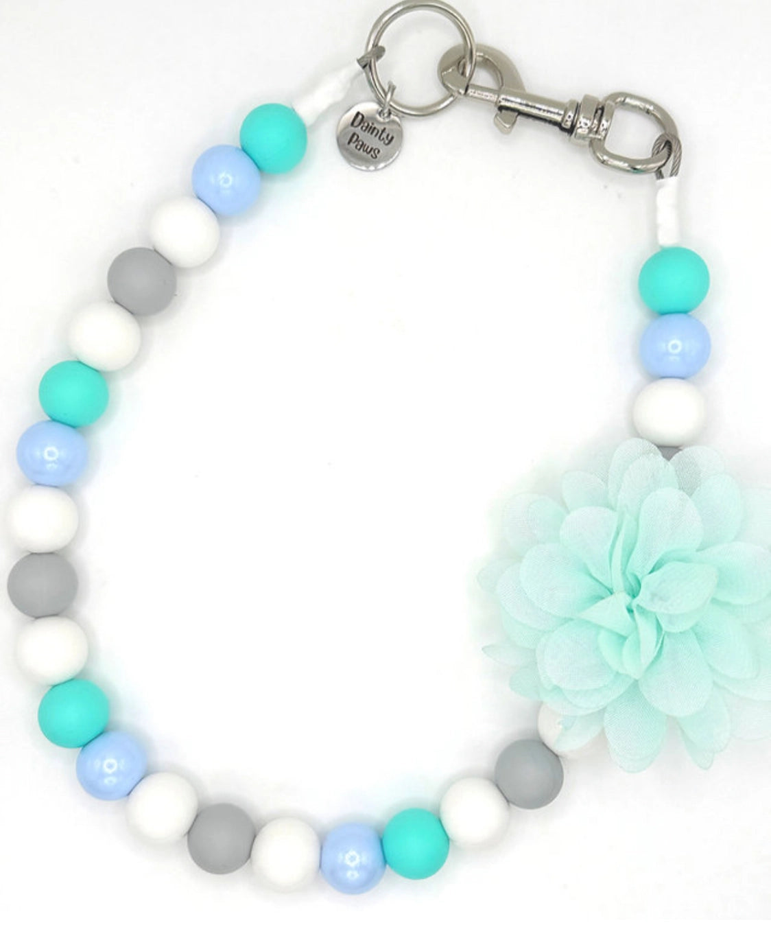 Breezy Blooms Beaded Pet Collar for Dogs & Cats - Adjustable Crystal Rhinestone Dog Collar with Flowers - Perfect for Small Medium Pets, Wedding, Party & Photo Shoots