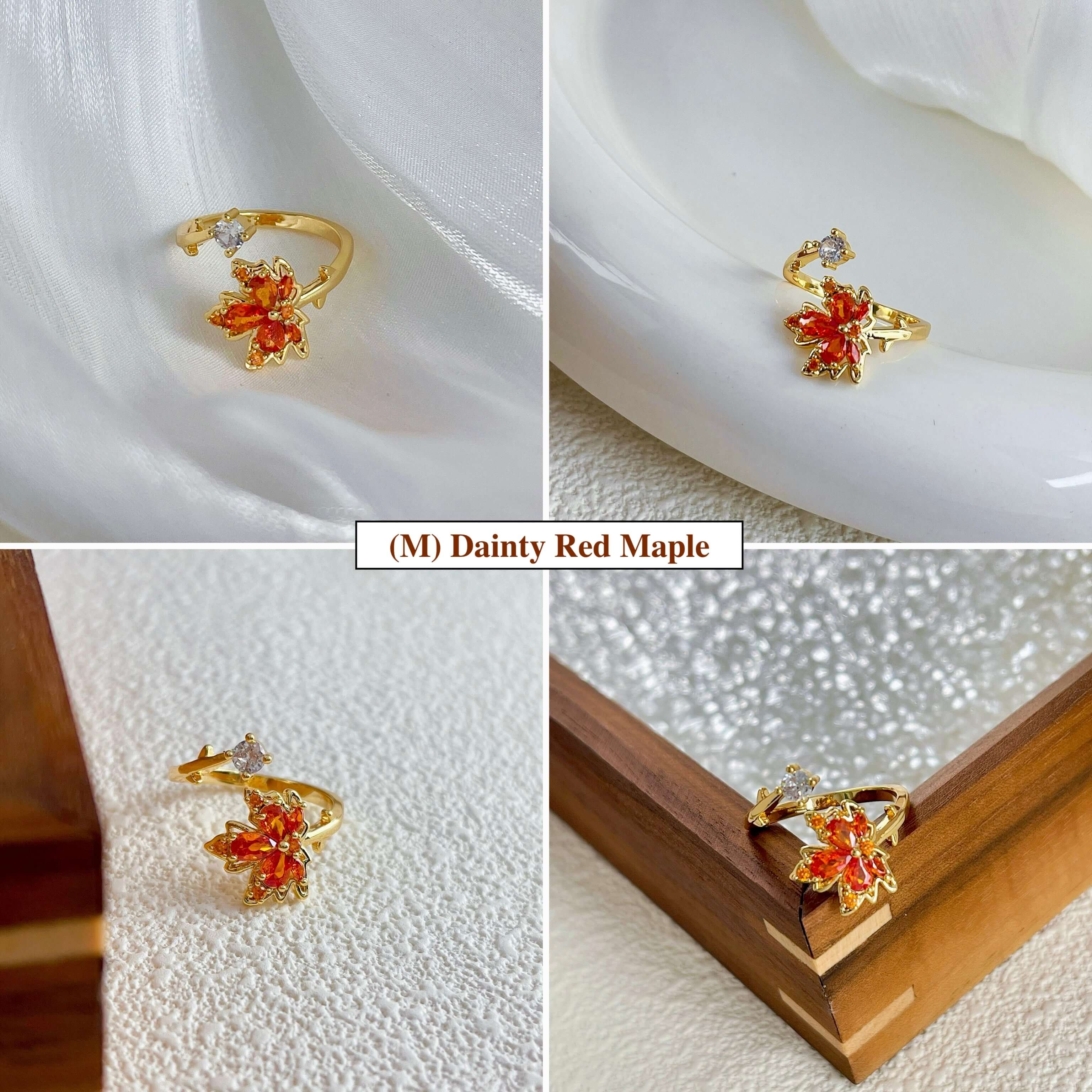 Autumn Fall Maple Leaf Adjustable Ring - GS042 | Vintage Nature Inspired Jewelry for Women | Perfect for Thanksgiving, Halloween & Cozy Fall Outfits
