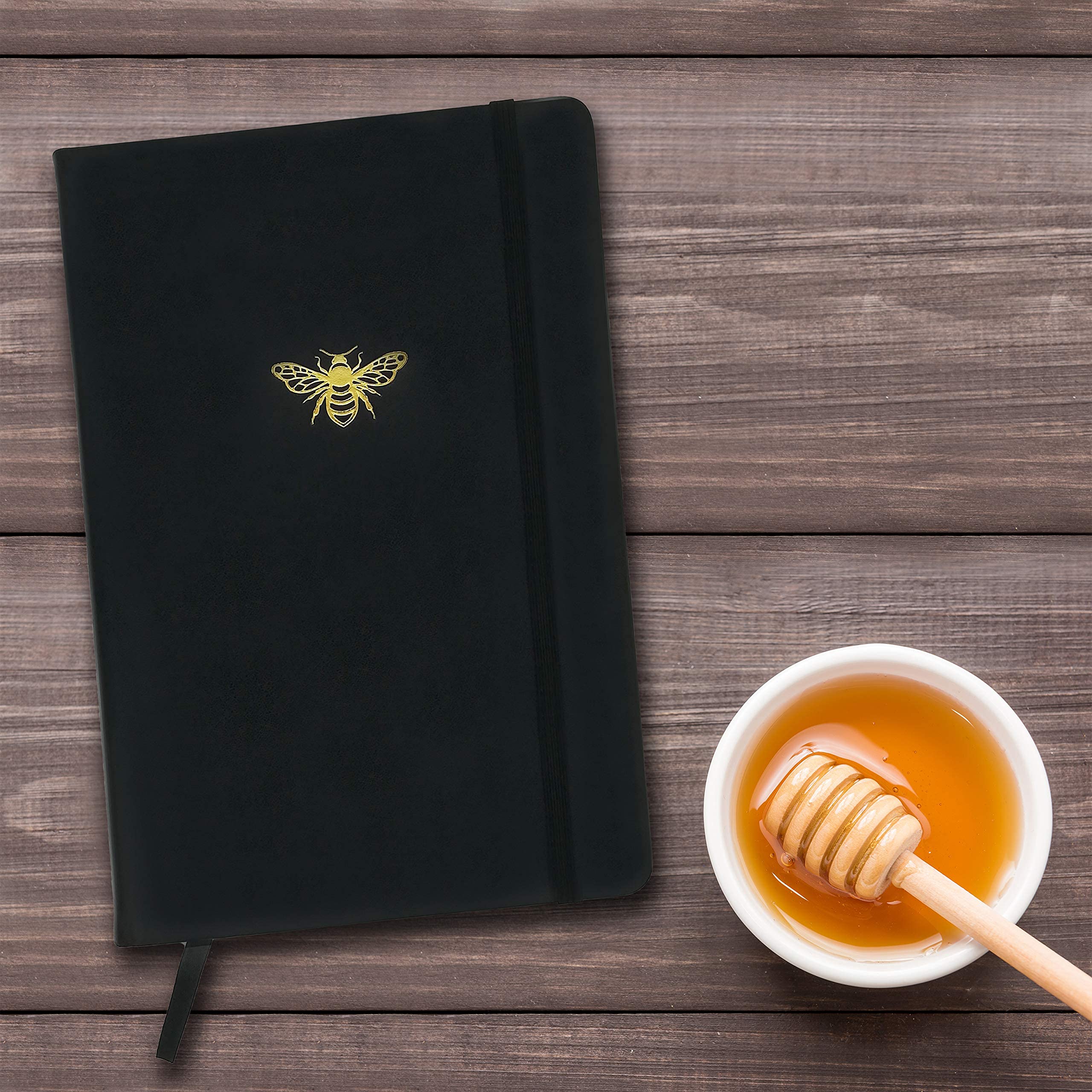 Premium Hardcover Lined Journal Notebook with Luxury Pen - A5 Size Writing Diary for Work, School & Personal Use - Perfect Gift for Writers & Professionals (Black Bee)