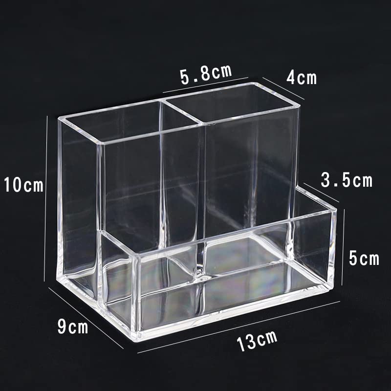 Clear Acrylic Makeup Organizer - 3-Tier Cosmetic Storage Case with Brush Holder & Lipstick Dispenser | Bathroom Vanity Organizer (5.1